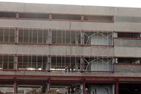 ruins of a very heavily polluted industrial factory, place was known as one of the most polluted...