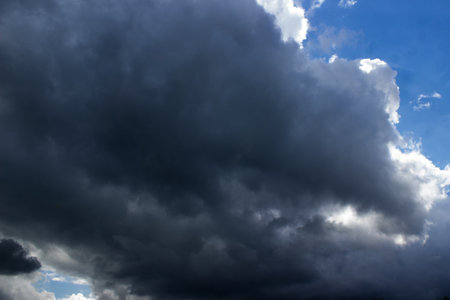 Dramatic sky with stormy clouds before rain. Nature background. Beautiful natural background. background for textの写真素材