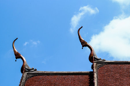 Nice sky behind the templeの写真素材