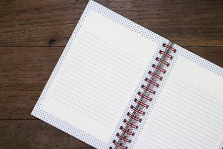 Blank book on old desk