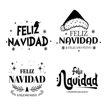 Feliz Navidad - Collection of logo textsのイラスト素材