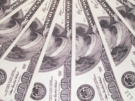 dollars fanned texture close-up