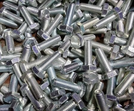 many new bolts shine textureの写真素材