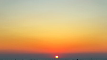 bright sunset in the sea background