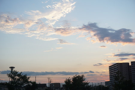 evening sky and cloudsの写真素材