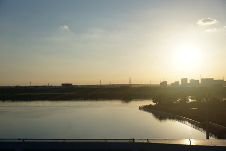 beautiful sky and clouds in the eveningの写真素材