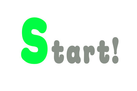 Background material with the word start