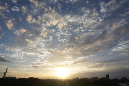 Beautiful sky and clouds in the eveningの写真素材