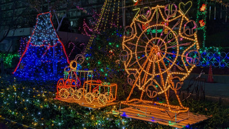 The gorgeous and beautiful Christmas illuminations in Japanの写真素材