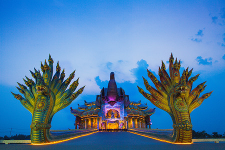 Nakhon Ratchasima Thailand Watbaanrai temple landmark entrance serpentの写真素材