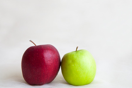 Red and green applesの写真素材