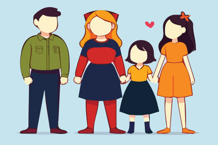Family concept represented by family icon over blue background. Colorfull and flat illustrationのイラスト素材