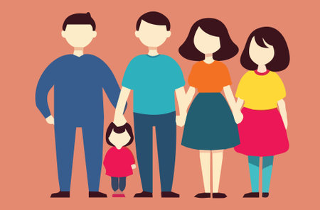 Family design over pink background, vector illustration.のイラスト素材