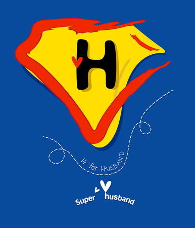 Wonderful husband and romantic card / Happy anniversary stock design / I love my husband design cardのイラスト素材