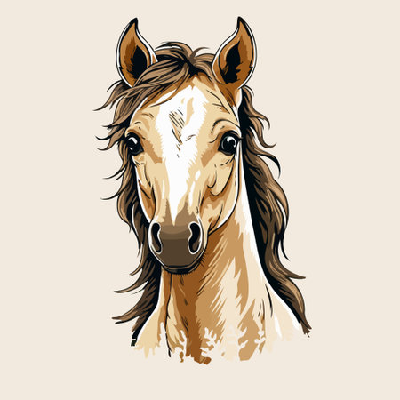 Horse head. Portrait of a horse. Vector illustration.のイラスト素材