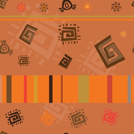 African theme abstract repeated ornamentのイラスト素材