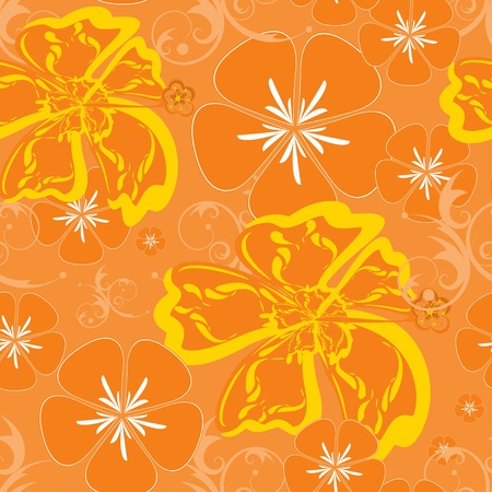 Seamless Orange Hawaii Pattern のイラスト素材