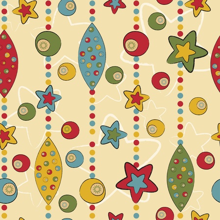 Seamless pattern with balls and stars のイラスト素材