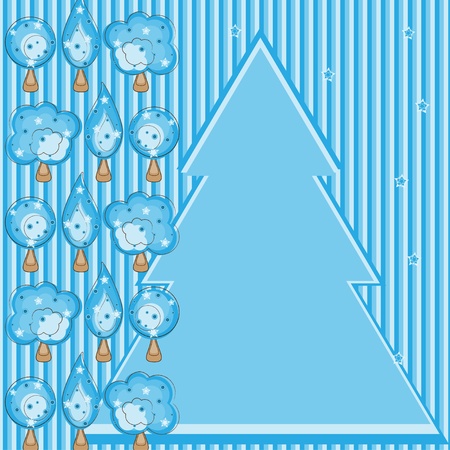 Greeting card with winter treesのイラスト素材