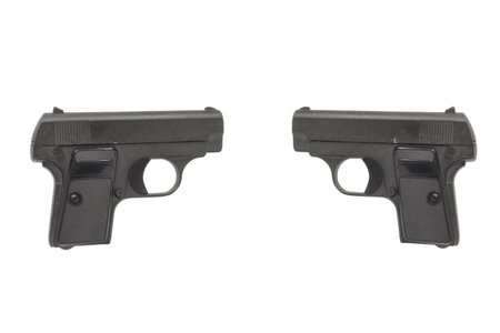 2 Gun isolated on white background, Conceptの写真素材