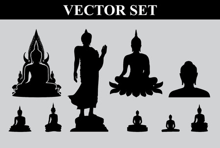 Silhouette of Thai Buddhaのイラスト素材