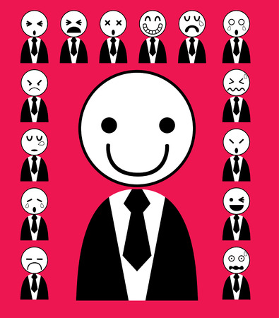 emotion face iconsのイラスト素材