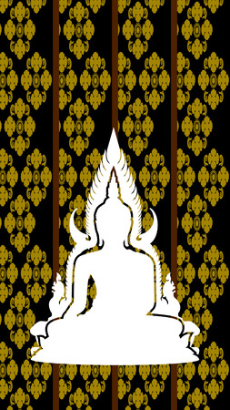 Silhouette of Thai Buddhaのイラスト素材