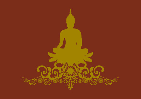 Silhouette of Thai Buddhaのイラスト素材