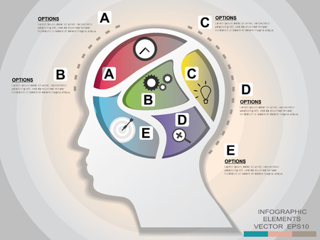 business template head graphic design element.infographic illustration success for businessのイラスト素材