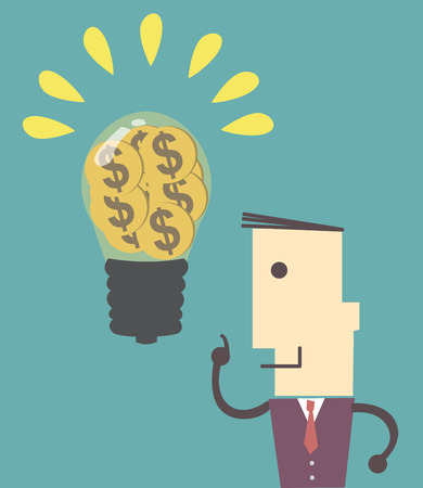 Businessman can get good idea to do something success and thinking about money Vector file illustration eps 10のイラスト素材