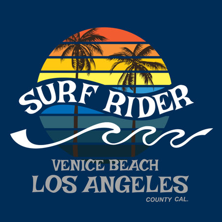 Surf rider California typographyのイラスト素材