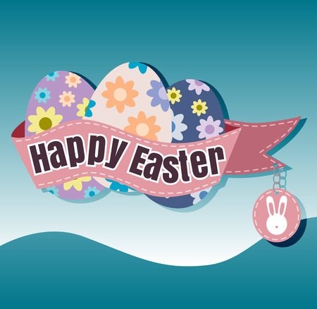 Happy Easter Typographical blur Background vector format eps 10のイラスト素材