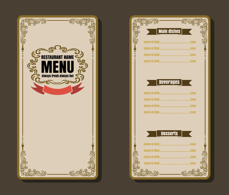 Restaurant Food Menu Vintage Design with Background vector format eps10のイラスト素材