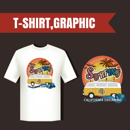 California surf typography, t-shirt graphics , vector format eps10のイラスト素材