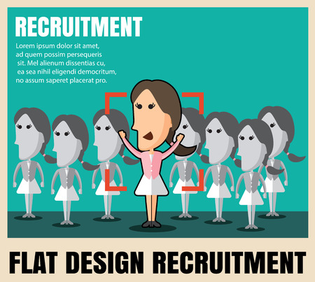 recruitment picking the right candidate professional woman.のイラスト素材