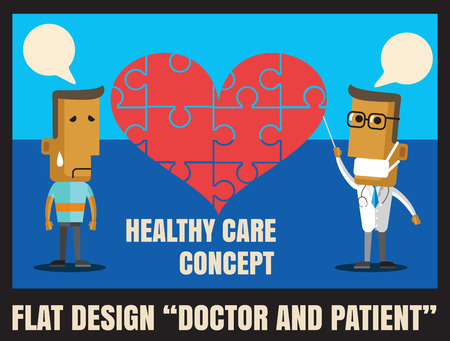 doctor and patient flat icon illustrationl healthy care vector format のイラスト素材