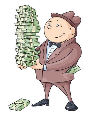 The rich man with a bunch of money.のイラスト素材