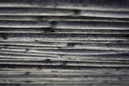 Close up of wooden sticks of a gazeboの写真素材