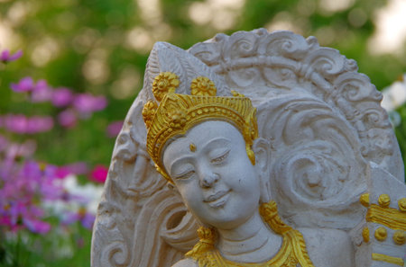 Sculptures in the gardenの写真素材