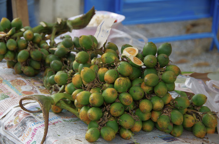 raw betel nut sold in the local marketの写真素材