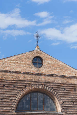 Aerial panoramic view of red roofs of Venice, sights of the old city of Venice, long bannerの写真素材