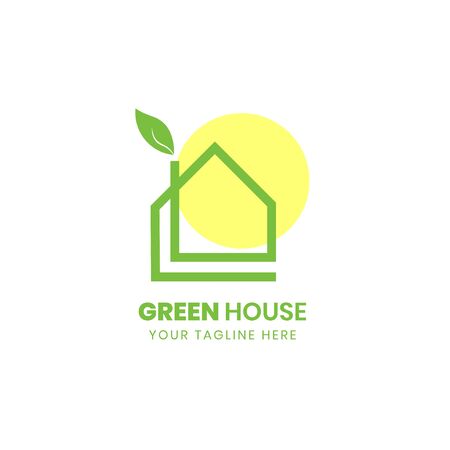 Logo Concept of Green House or Green Redentialのイラスト素材