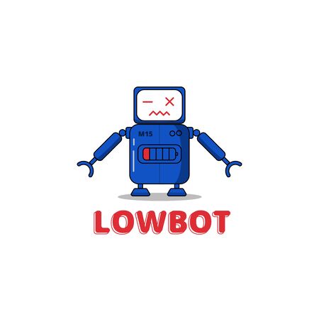 LowBot - Character Robot with Low Battery statusのイラスト素材