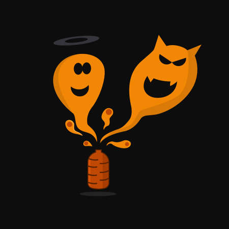Hallowen character or ghost character funny and simple, flat designのイラスト素材