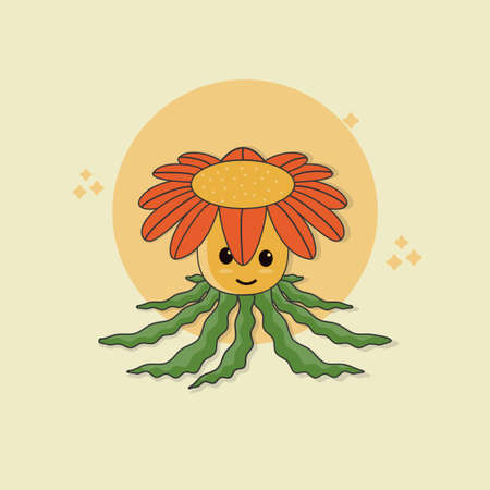 Cute flower characterのイラスト素材