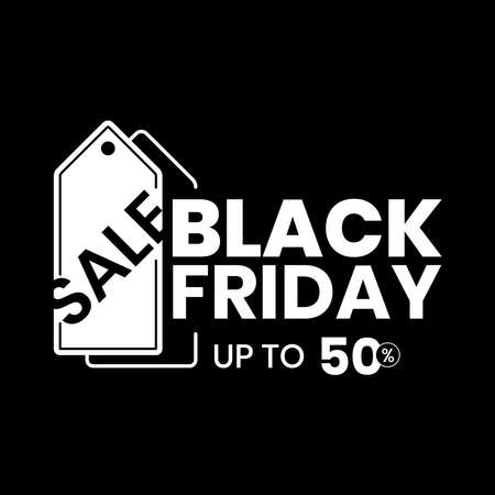Black Firday Sale banner with discount detail 50% up toのイラスト素材