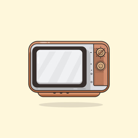 Retro TV, Retro Media TV Vector, Television In Retro Styleのイラスト素材