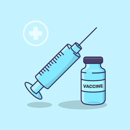 Coronavirus  Vaccine Illustration, Vaccine Campaign, Vaccine Flat Illustration Freeのイラスト素材