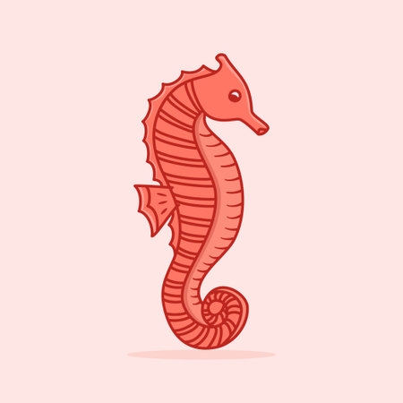Cute sea horse cartoon illustration, Cute Sea Animal Cartoonのイラスト素材
