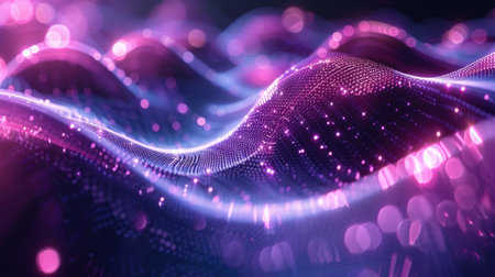 Elegant blue and purple wave design, abstract waves backgroundの素材
